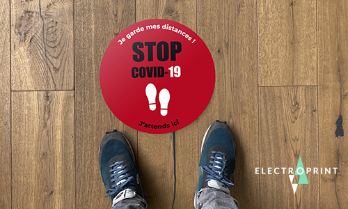 Sticker de Sol Rond COVID-19