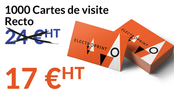 1000 Cartes de visite 17 € HT